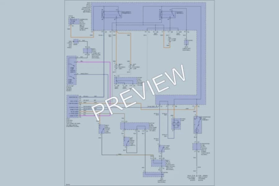 2002 GMC 3500 Interior Lights wiring diagram preview with protected circuit layout