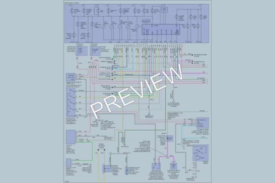 2002 GMC G3500 Instrument Cluster wiring diagram preview with protected circuit layout