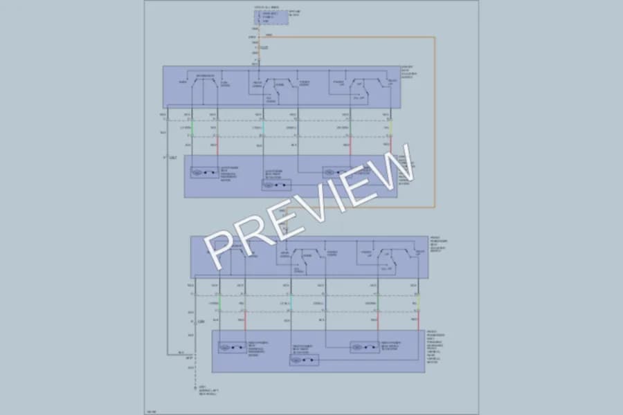 2002 GMC G3500 Power Seats wiring diagram preview with protected circuit layout