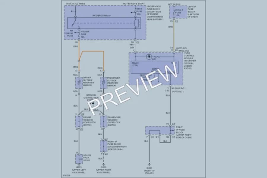 2002 GMC K2500YukonXL Defoggers wiring diagram preview