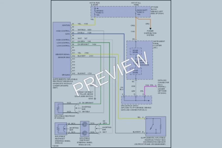 2002 GMC Safari Supplemental Restraints wiring diagram preview