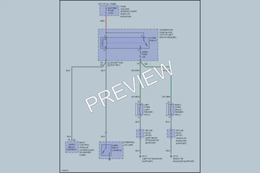 2002 GMC Sonoma Horn wiring diagram preview