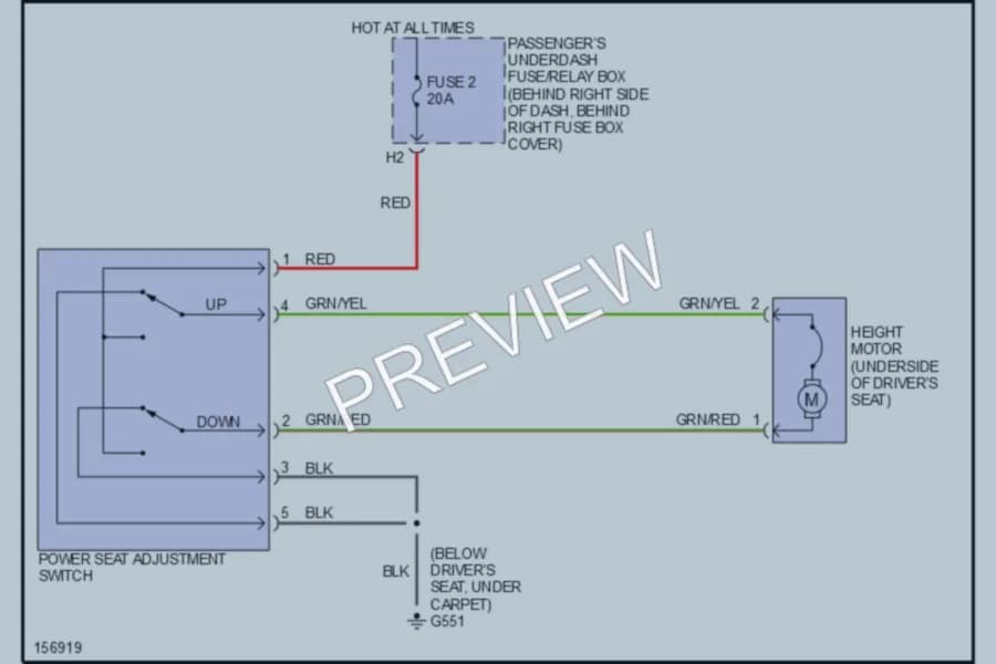 2002 Honda Accord Power Seats wiring diagram preview