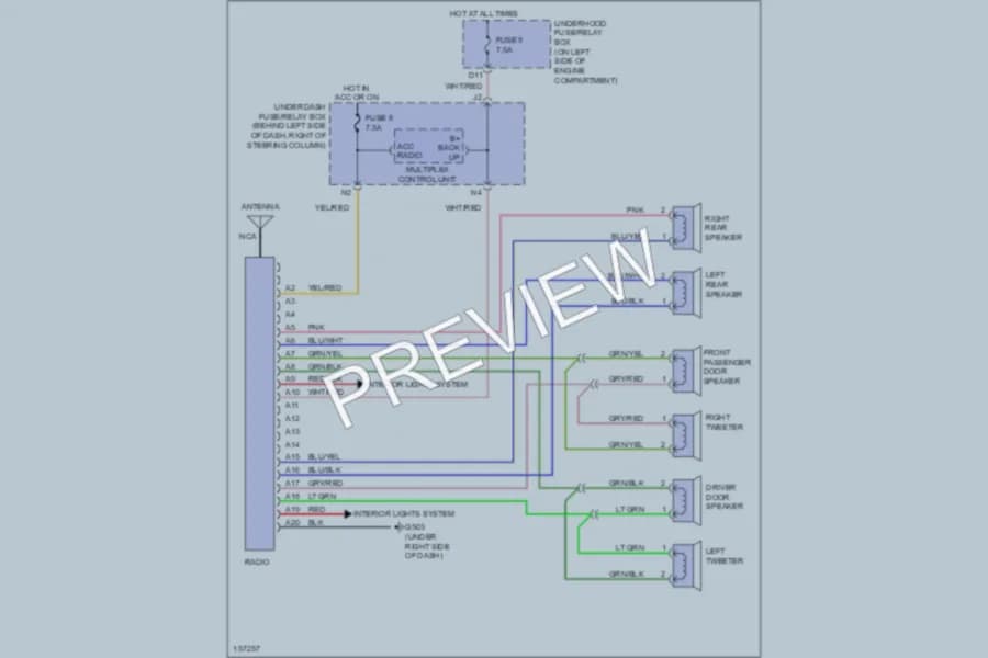 2002 Honda CRV Radio wiring diagram preview