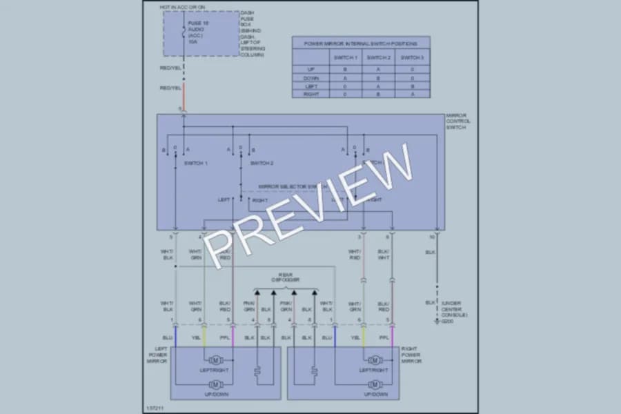 2002 Honda Passport Power Mirrors wiring diagram preview
