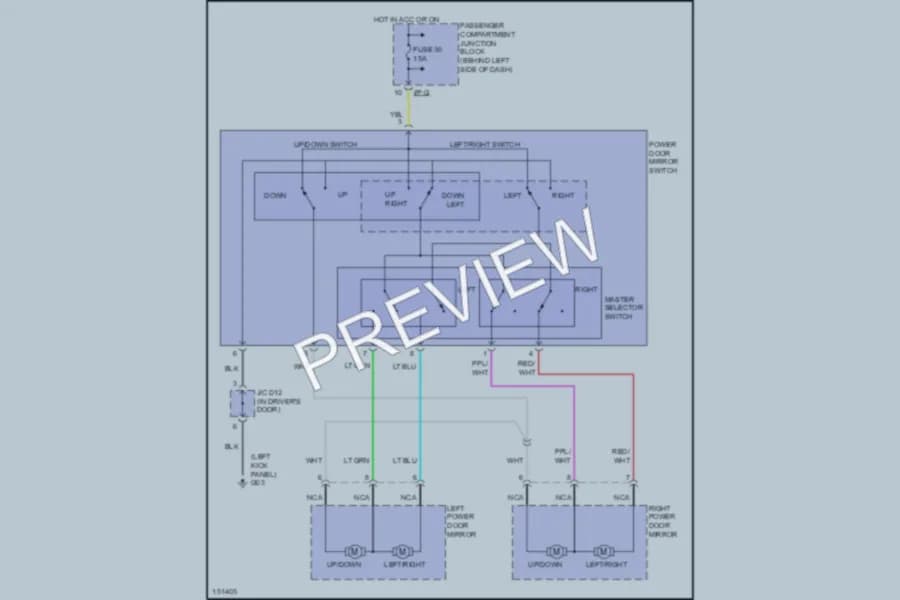 2002 Hyundai Sonata Power Mirrors wiring diagram preview