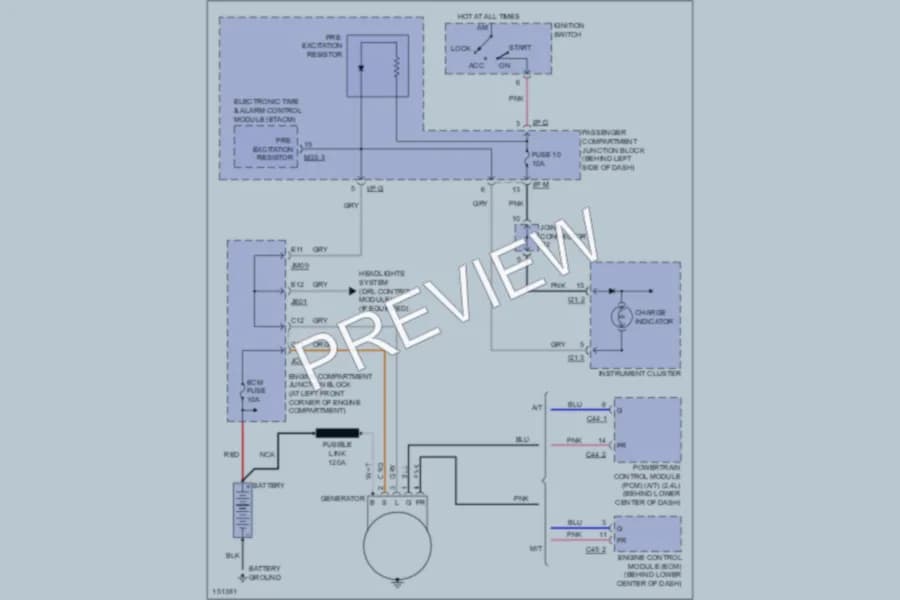 2002 Hyundai Sonata Starting Charging wiring diagram preview