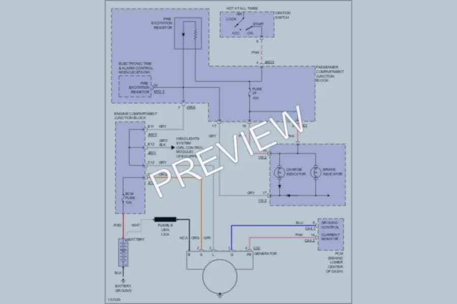 2002 Hyundai XG350 Starting Charging wiring diagram preview