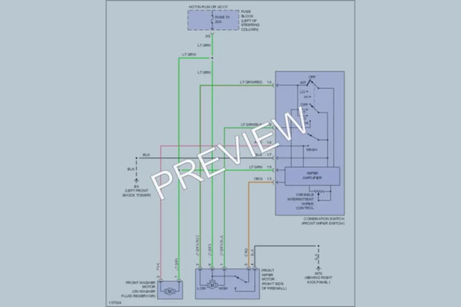 2002 Infiniti G20 Wiper Washer wiring diagram preview