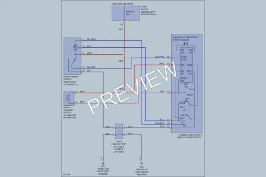 2002 Infiniti I35 Wiper Washer wiring diagram preview