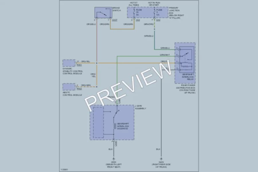 2002 Jaguar SType Shift Interlock wiring diagram preview
