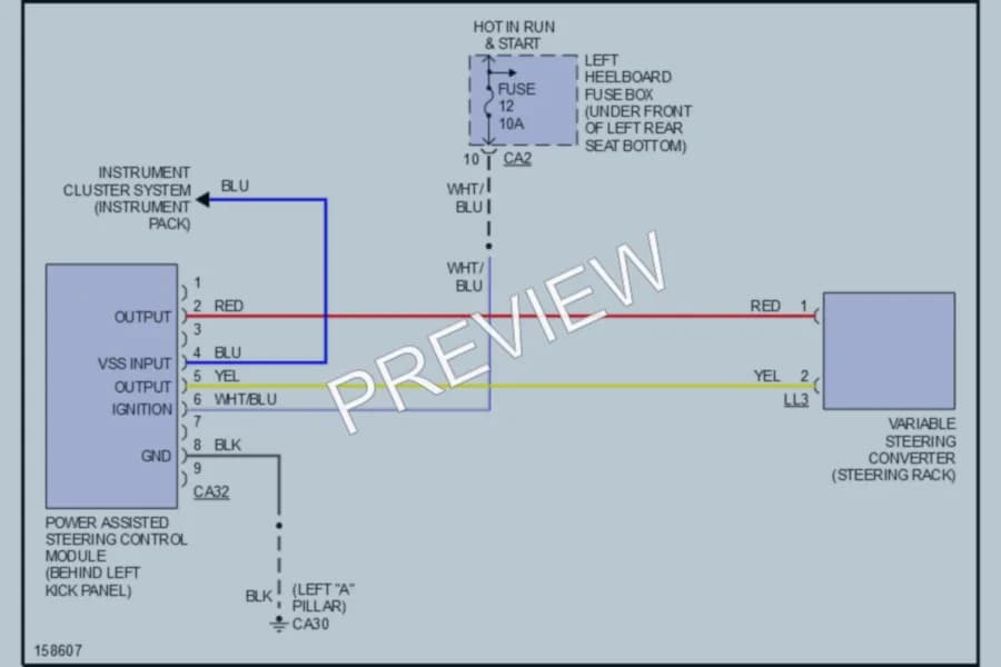 2002 Jaguar XJSport Electronic Power Steering wiring diagram preview
