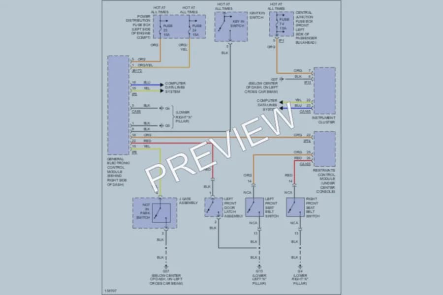 2002 Jaguar XType Warning Systems wiring diagram preview