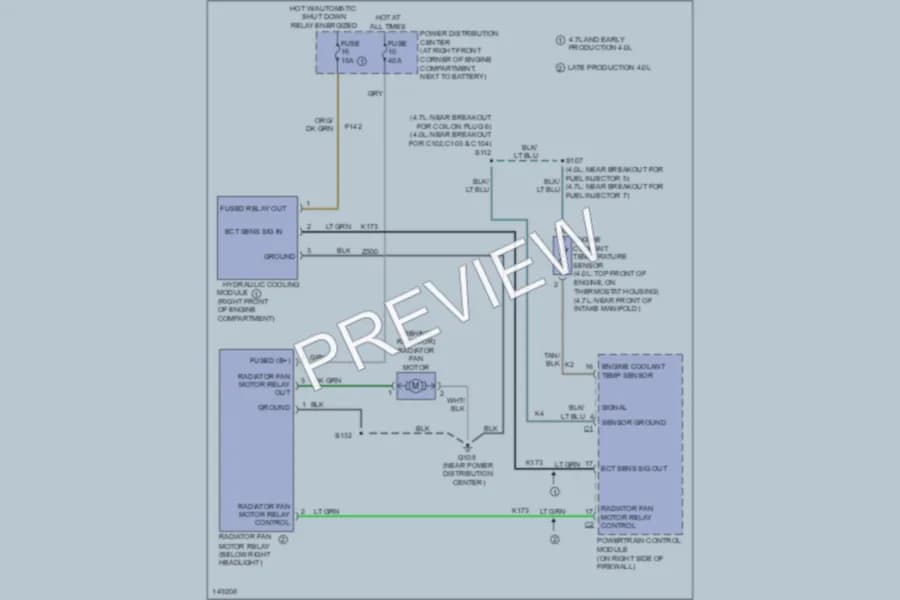 2002 Jeep GrandCherokee Cooling Fan wiring diagram preview