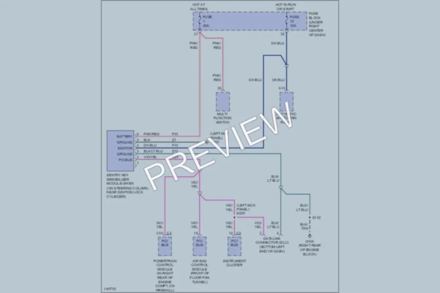 2002 Jeep Wrangler Anti Theft wiring diagram preview