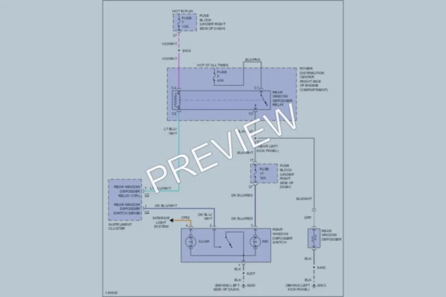 2002 Jeep Wrangler Defoggers wiring diagram preview