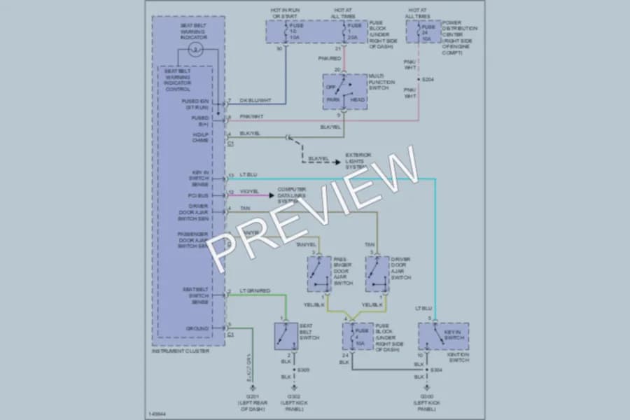 2002 Jeep Wrangler Warning Systems wiring diagram preview