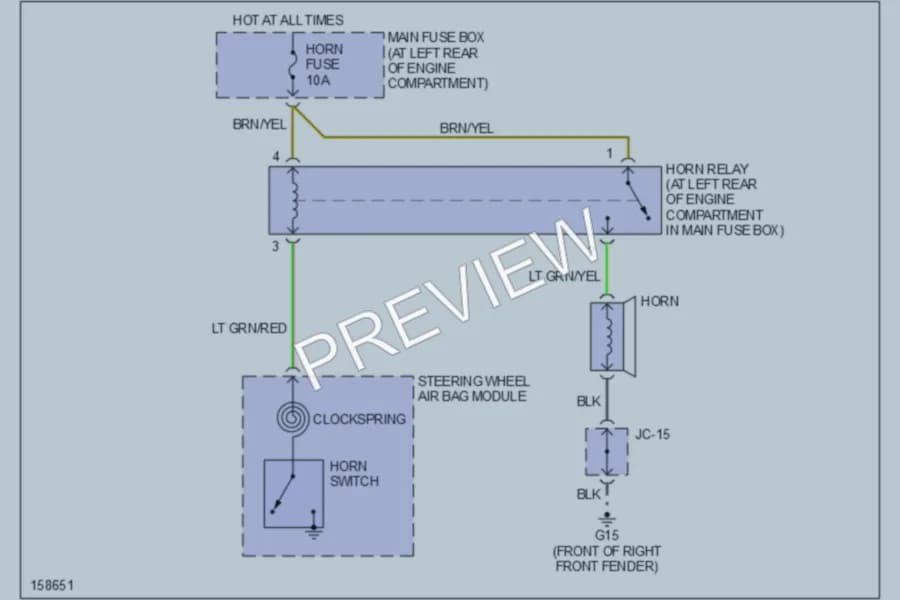 2002 Kia RioCinco Horn wiring diagram preview