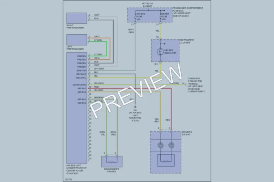 2002 Kia RioCinco Supplemental Restraints wiring diagram preview