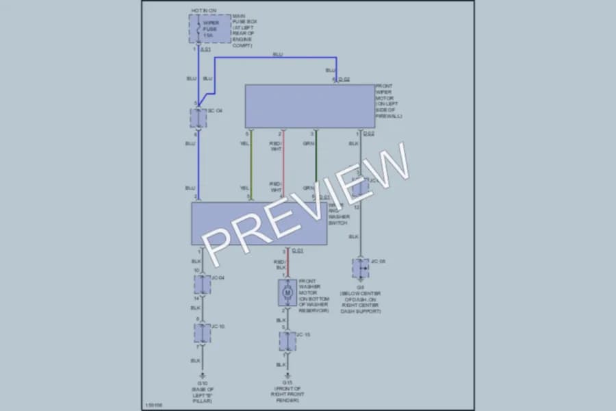 2002 Kia RioCinco Wiper Washer wiring diagram preview