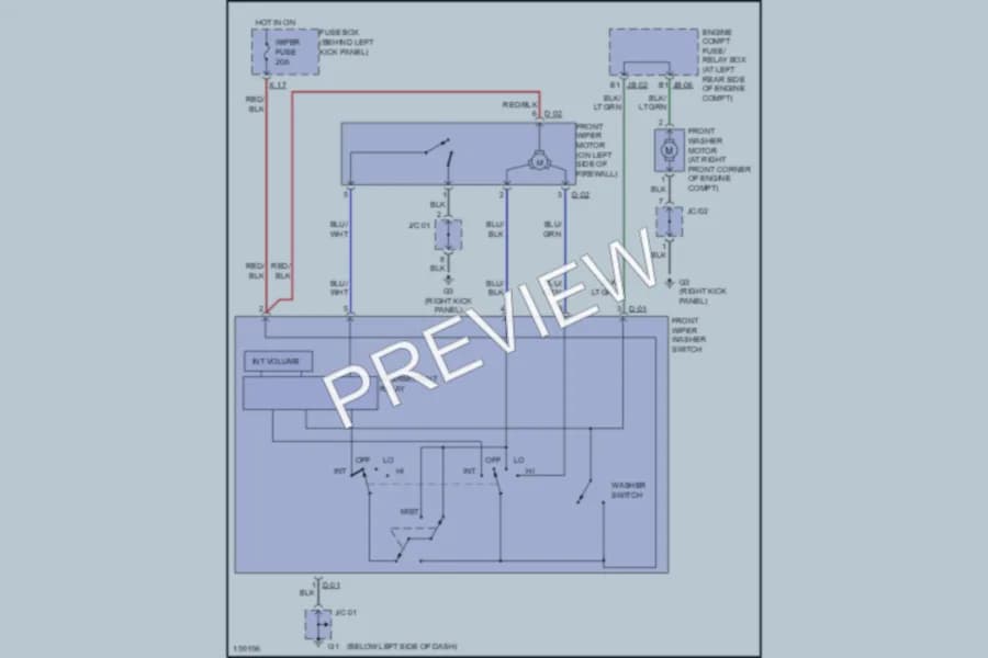 2002 Kia Spectra Wiper Washer wiring diagram preview
