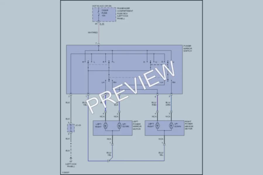 2002 Kia Sportage Power Mirrors wiring diagram preview