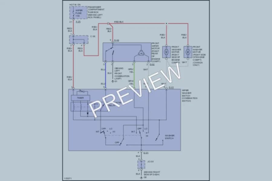 2002 Kia Sportage Wiper Washer wiring diagram preview