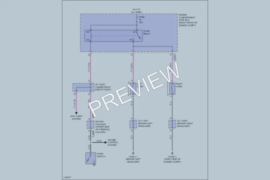 2002 LandRover Discovery Horn wiring diagram preview