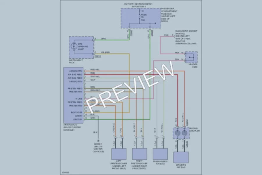2002 LandRover Discovery Supplemental Restraints wiring diagram preview