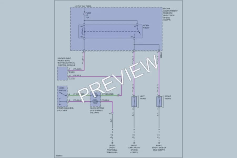 2002 LandRover RangeRover Horn wiring diagram preview