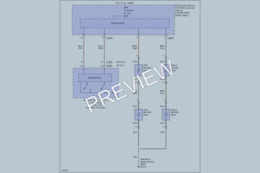 2002 LandRover RangeRover Power Seats wiring diagram preview