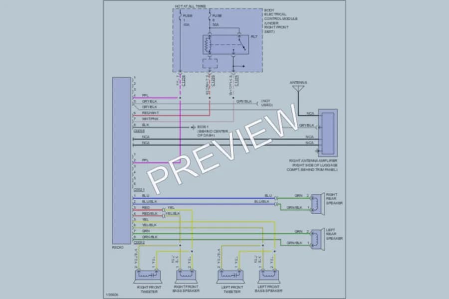 2002 LandRover RangeRover Radio wiring diagram preview