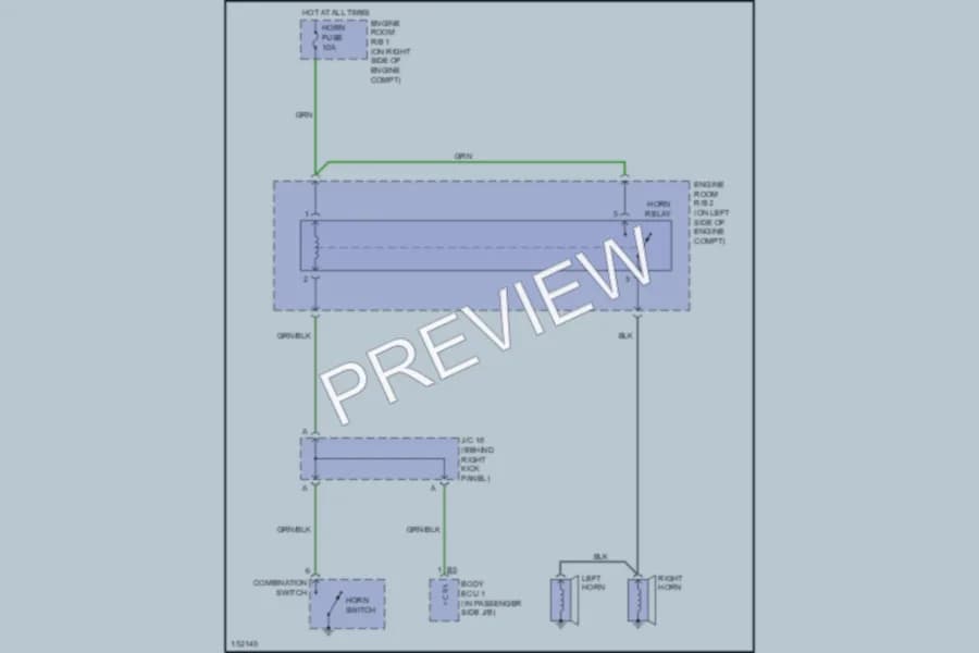 2002 Lexus GS300 Horn wiring diagram preview