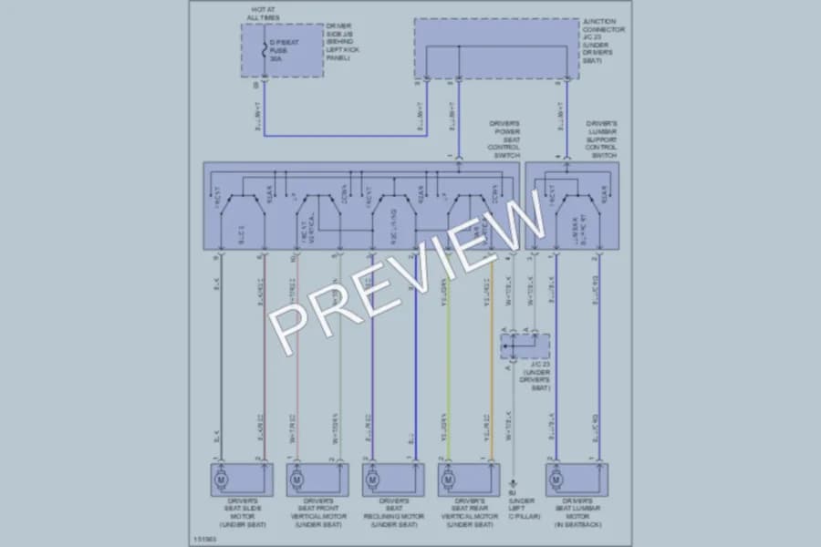 2002 Lexus GS300 Power Seats wiring diagram preview