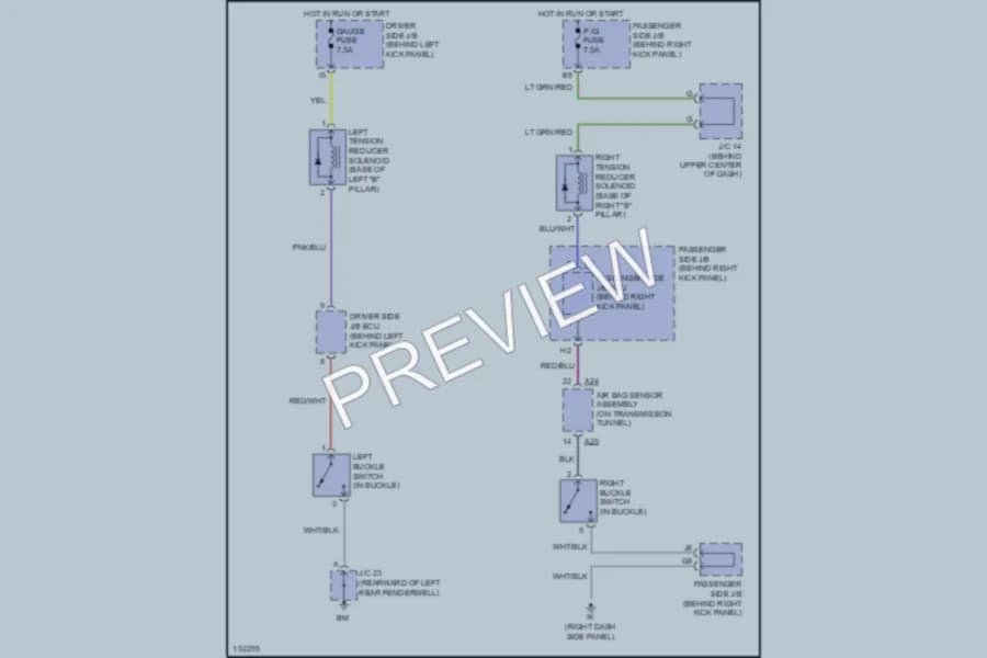 2002 Lexus LS430 Passive Restraints wiring diagram preview