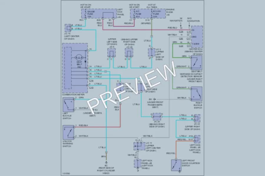 2002 Lexus LX470 Warning Systems wiring diagram preview