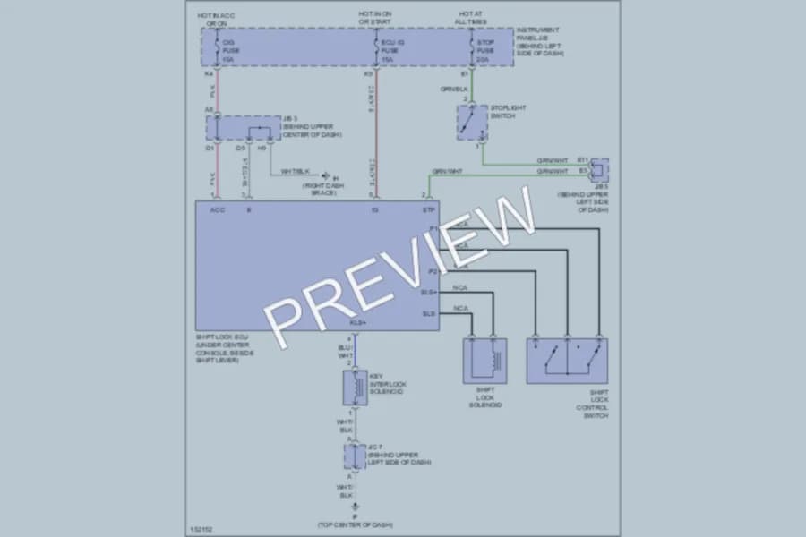 2002 Lexus RX300 Shift Interlocks wiring diagram preview