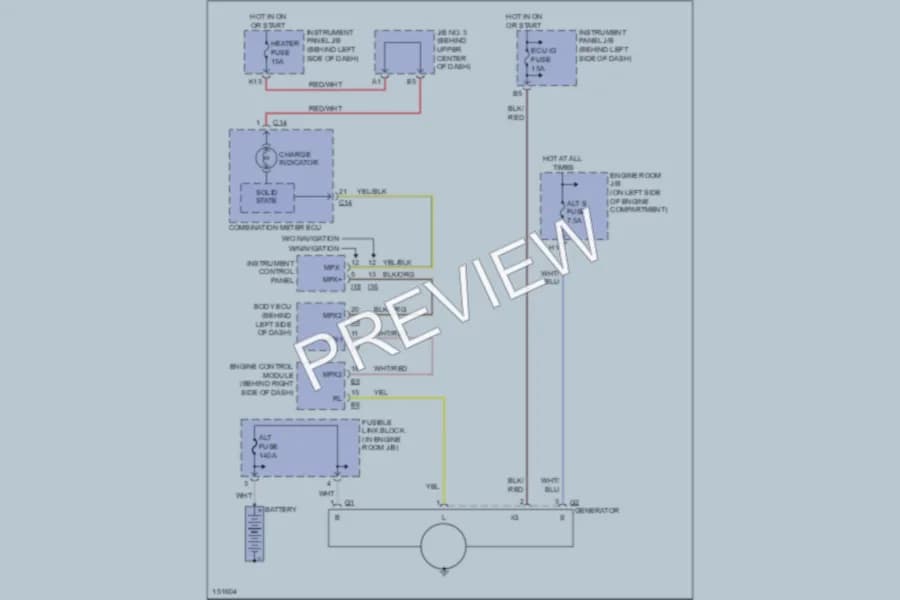 2002 Lexus RX300 Starting Charging wiring diagram preview