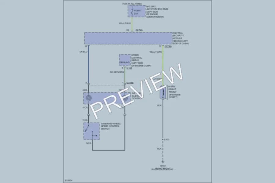 2002 Lincoln Blackwood Horn wiring diagram preview