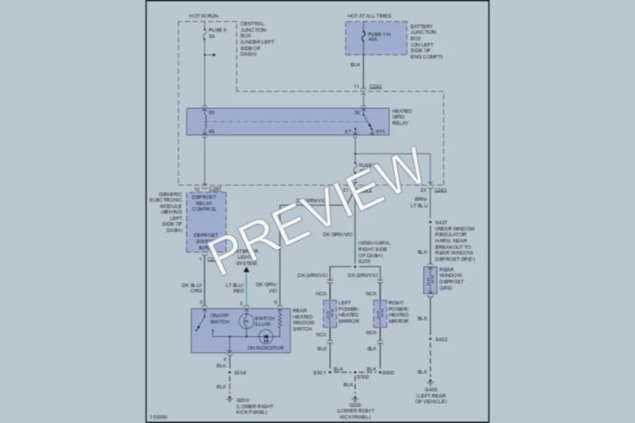 2002 Lincoln Navigator Defoggers wiring diagram preview