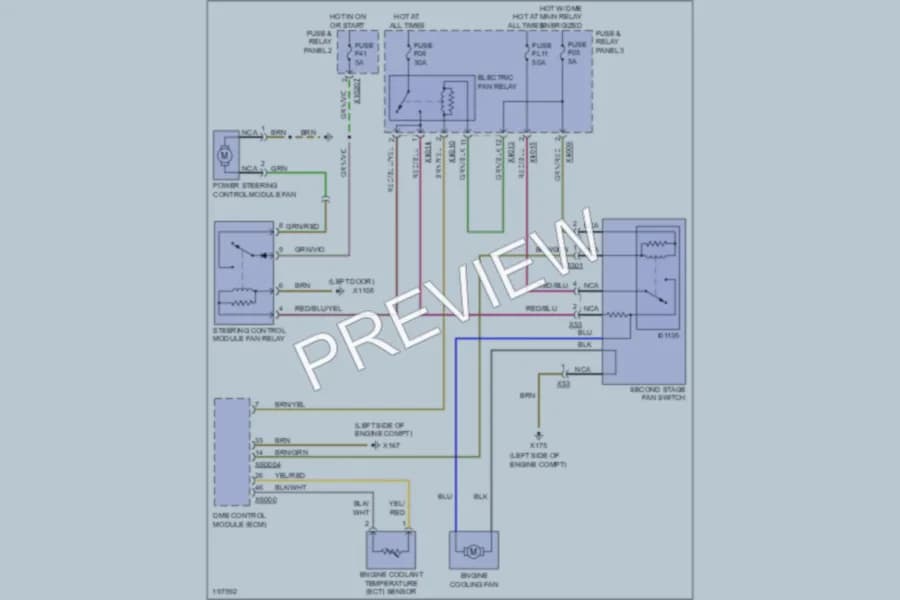 2002 MINI Cooper Cooling Fan wiring diagram preview