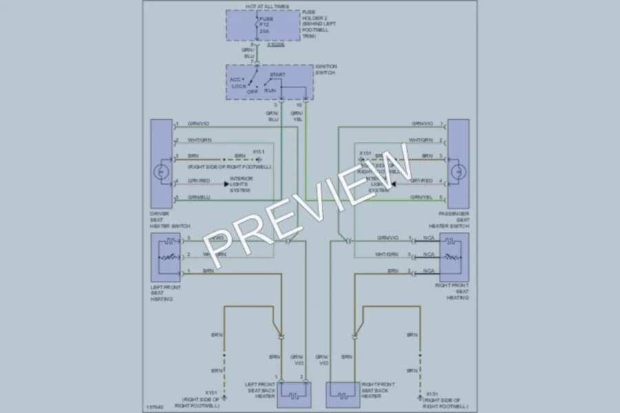 2002 MINI Cooper Power Seats wiring diagram preview