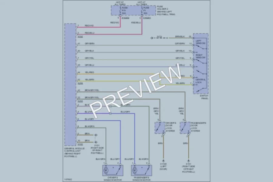 2002 MINI Cooper Power Windows wiring diagram preview