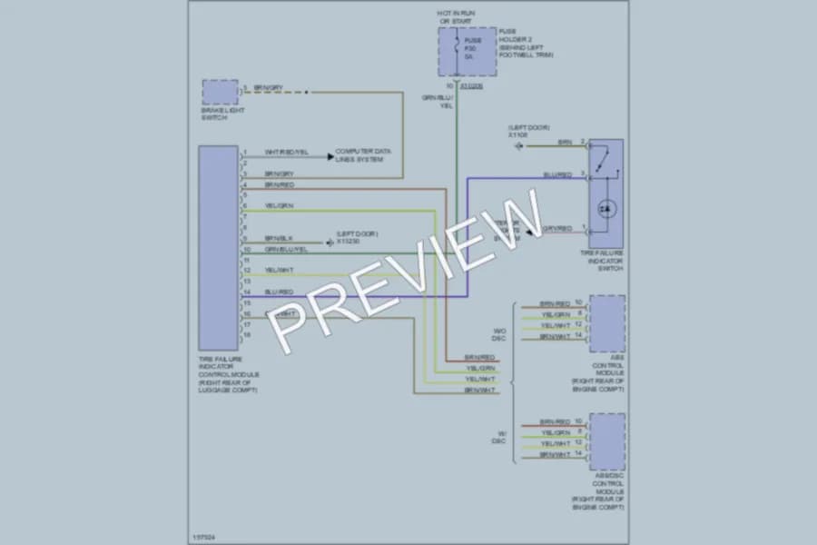 2002 MINI Cooper Warning Systems wiring diagram preview