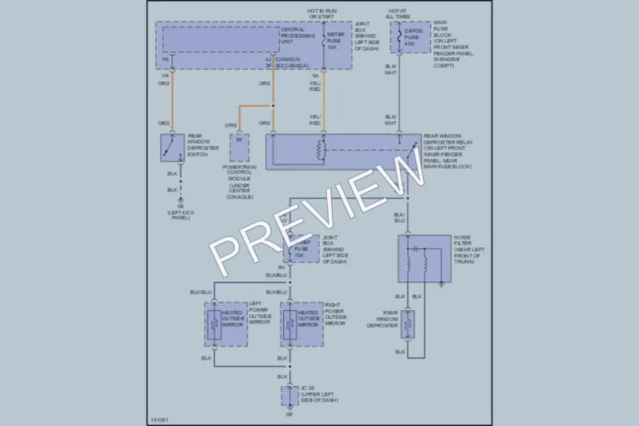 2002 Mazda 626 Defoggers wiring diagram preview