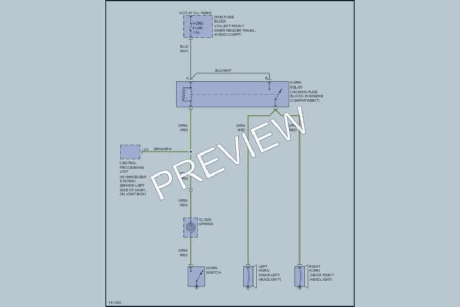 2002 Mazda 626 Horn wiring diagram preview