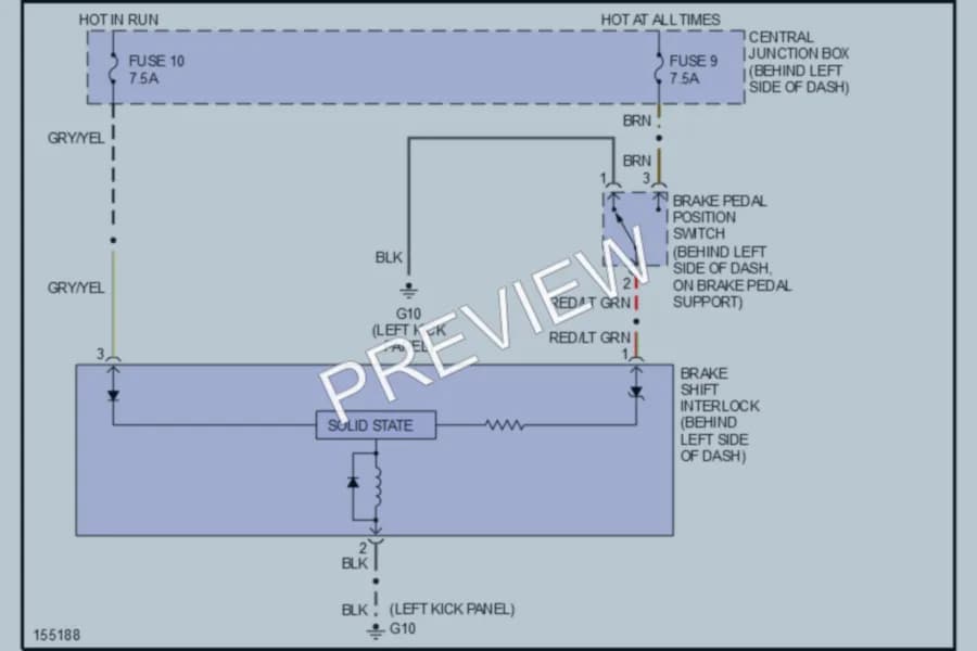 2002 Mazda B4000 Shift Interlocks wiring diagram preview