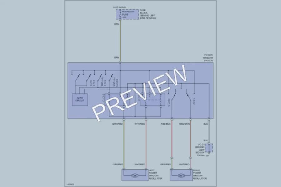 2002 Mazda Miata Power Windows wiring diagram preview