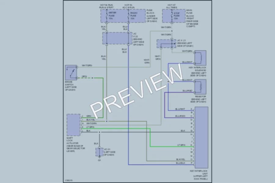 2002 Mazda Miata Shift Interlocks wiring diagram preview
