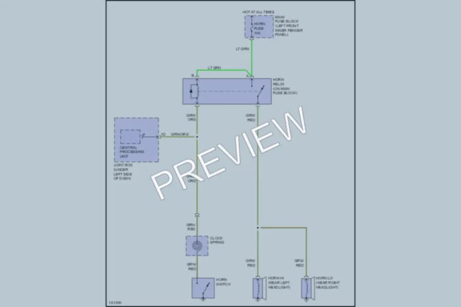 2002 Mazda Millenia Horn wiring diagram preview
